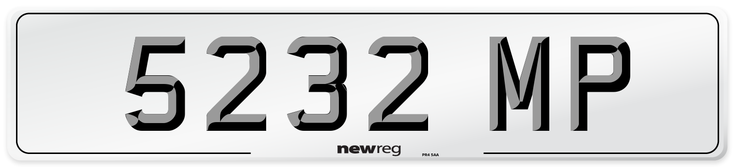 5232 MP Number Plate from New Reg